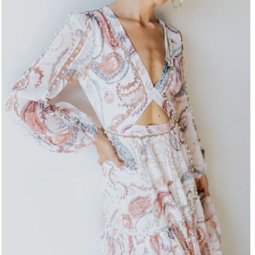 L'Atiste by Amy Maxi Paisley Cutout Dress